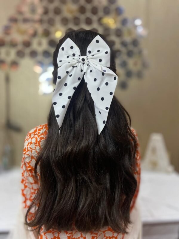 polka-dot bow pin